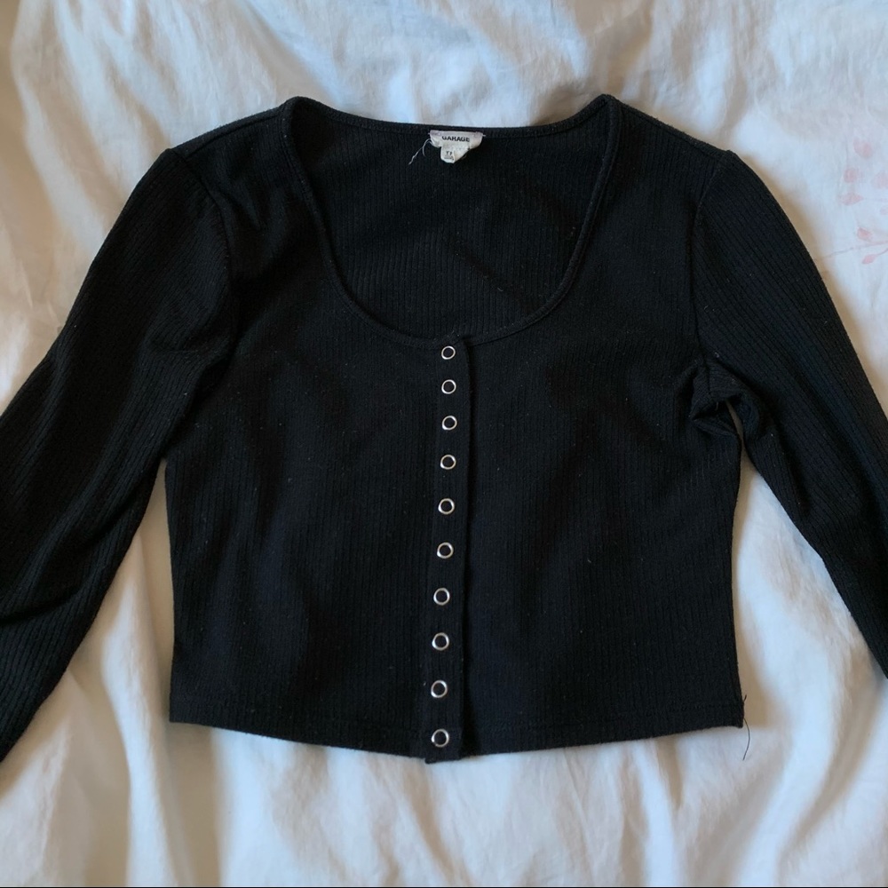 garage snap button long sleeve